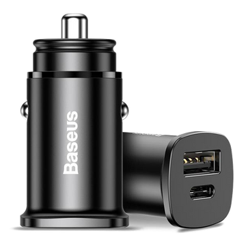 Купити Автомобільний зарядний пристрій Baseus Square metal A + C 30W PPS QC4.0 + (USB + Type-C, 5A) Black за найкращою ціною в Україні 🔔, наш інтернет - магазин гарантує якість і швидку доставку вашого замовлення 🚀