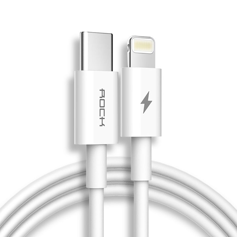 Купить Кабель ROCK Round Cable PD USB Type-C to Lightning 1m по лучшей цене в Украине 🔔 ,  наш интернет - магазин гарантирует качество и быструю доставку вашего заказа 🚀