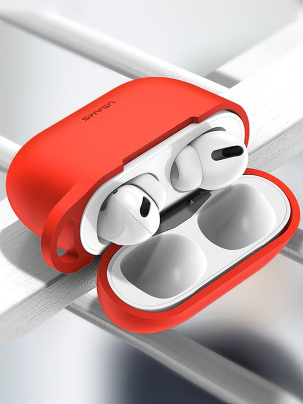 Купити Чохол для Apple Airpods Pro з карабіном Usams US-BH568 Silicone Protective Cover Red за найкращою ціною в Україні 🔔, наш інтернет - магазин гарантує якість і швидку доставку вашого замовлення 🚀