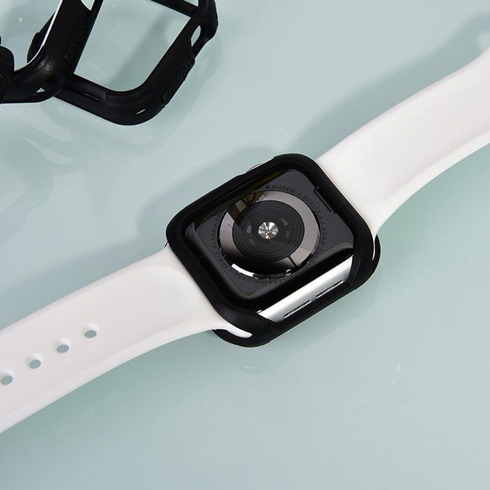 Купить Полиуретановый чехол Coteetci PC+TPU Case белый + черный для Apple Watch 4/5/6/SE 44mm по лучшей цене в Украине 🔔 ,  наш интернет - магазин гарантирует качество и быструю доставку вашего заказа 🚀