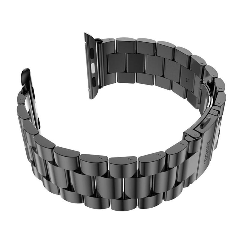 Купить Металлический ремешок HOCO Stainless Steel Black для Apple Watch 40mm | 38mm SE | 6 | 5 | 4 | 3 | 2 | 1 по лучшей цене в Украине 🔔 ,  наш интернет - магазин гарантирует качество и быструю доставку вашего заказа 🚀