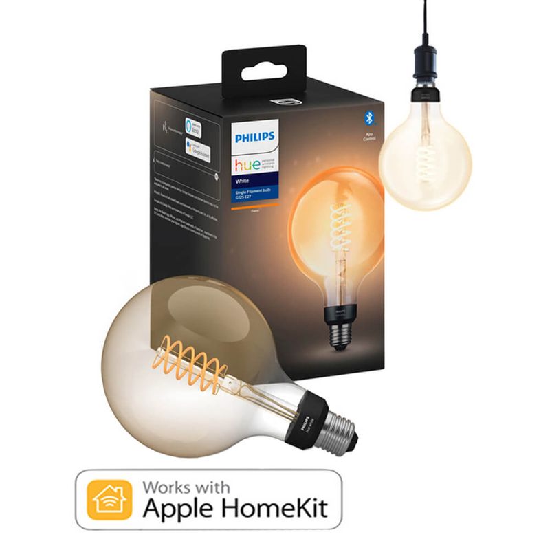 Купить Умная LED лампочка Philips Hue Retro G125 E27 Apple HomeKit по лучшей цене в Украине 🔔 ,  наш интернет - магазин гарантирует качество и быструю доставку вашего заказа 🚀