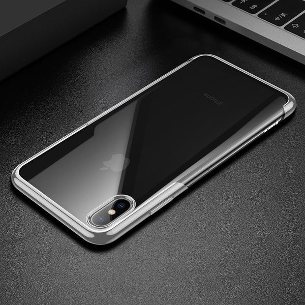 Купити Силіконовий чохол Baseus Shining сріблястий для iPhone XS Max за найкращою ціною в Україні 🔔, наш інтернет - магазин гарантує якість і швидку доставку вашого замовлення 🚀