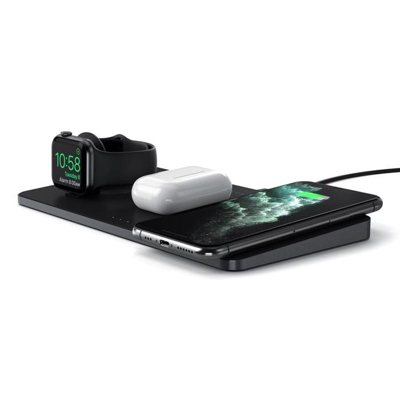 Купити Бездротова зарядка Satechi Trio Wireless Charging Pad для iPhone | Samsung | Apple Watch | AirPods за найкращою ціною в Україні 🔔, наш інтернет - магазин гарантує якість і швидку доставку вашого замовлення 🚀