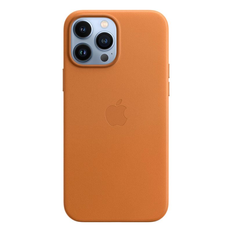 Кожаный чехол Apple Leather Case with MagSafe Golden Brown (MM1L3) для iPhone 13 Pro Max
