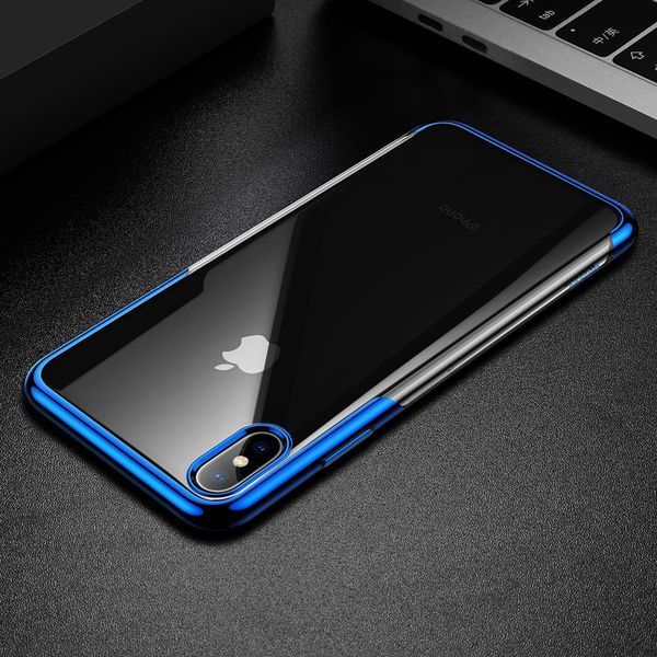 Купить Силиконовый чехол Baseus Shining синий для iPhone XS Max по лучшей цене в Украине 🔔 ,  наш интернет - магазин гарантирует качество и быструю доставку вашего заказа 🚀