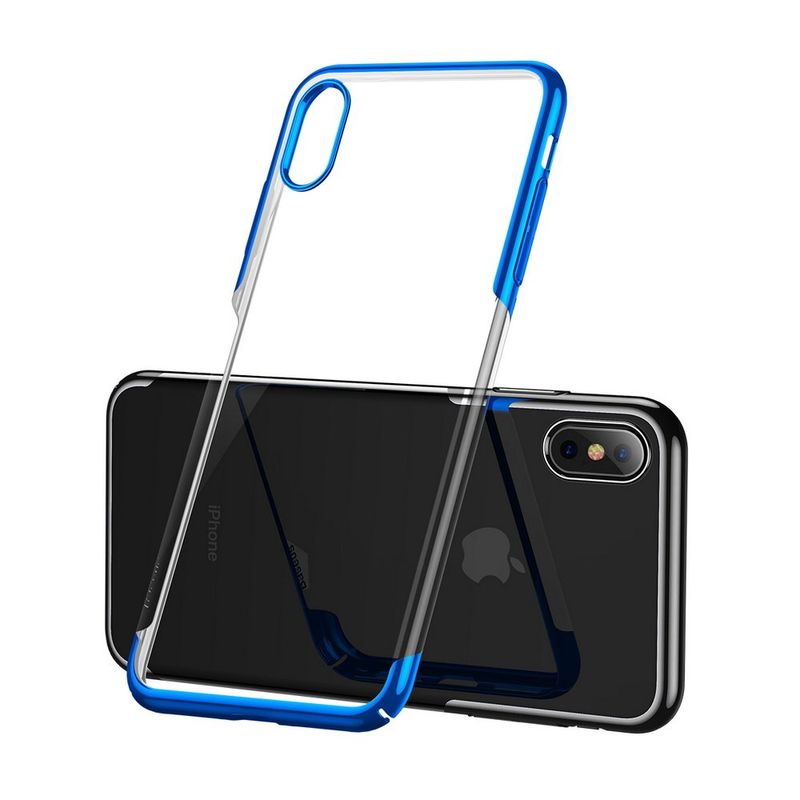 Купить Силиконовый чехол Baseus Shining синий для iPhone XS Max по лучшей цене в Украине 🔔 ,  наш интернет - магазин гарантирует качество и быструю доставку вашего заказа 🚀
