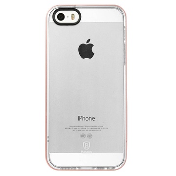 Купить Прозрачный чехол Baseus Soft Feather прозрачный + розовый для iPhone 5/5S/SE по лучшей цене в Украине 🔔 ,  наш интернет - магазин гарантирует качество и быструю доставку вашего заказа 🚀