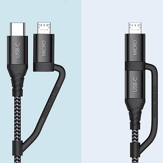 Купити Зарядний кабель ESR 2 в 1 USB-C to USB-C | Micro USB 1m за найкращою ціною в Україні 🔔, наш інтернет - магазин гарантує якість і швидку доставку вашого замовлення 🚀