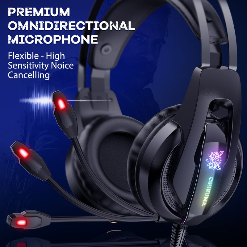 Купити Навушники ігрові Onikuma K16 з мікрофоном і RGB підсвіткою Black за найкращою ціною в Україні 🔔, наш інтернет - магазин гарантує якість і швидку доставку вашого замовлення 🚀