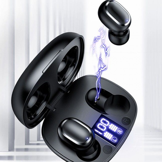 Купить Беспроводные Bluetooth наушники Joyroom JR-TL5 TWS With Display Black по лучшей цене в Украине 🔔 ,  наш интернет - магазин гарантирует качество и быструю доставку вашего заказа 🚀
