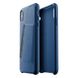 Кожаный чехол с отделением для карт MUJJO Full Leather Wallet Case Monaco Blue для iPhone XS Max