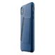 Кожаный чехол с отделением для карт MUJJO Full Leather Wallet Case Monaco Blue для iPhone XS Max