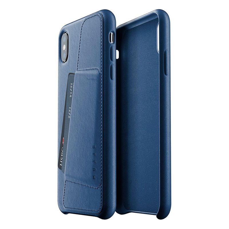 Купить Кожаный чехол с отделением для карт MUJJO Full Leather Wallet Case Monaco Blue для iPhone XS Max по лучшей цене в Украине 🔔 ,  наш интернет - магазин гарантирует качество и быструю доставку вашего заказа 🚀