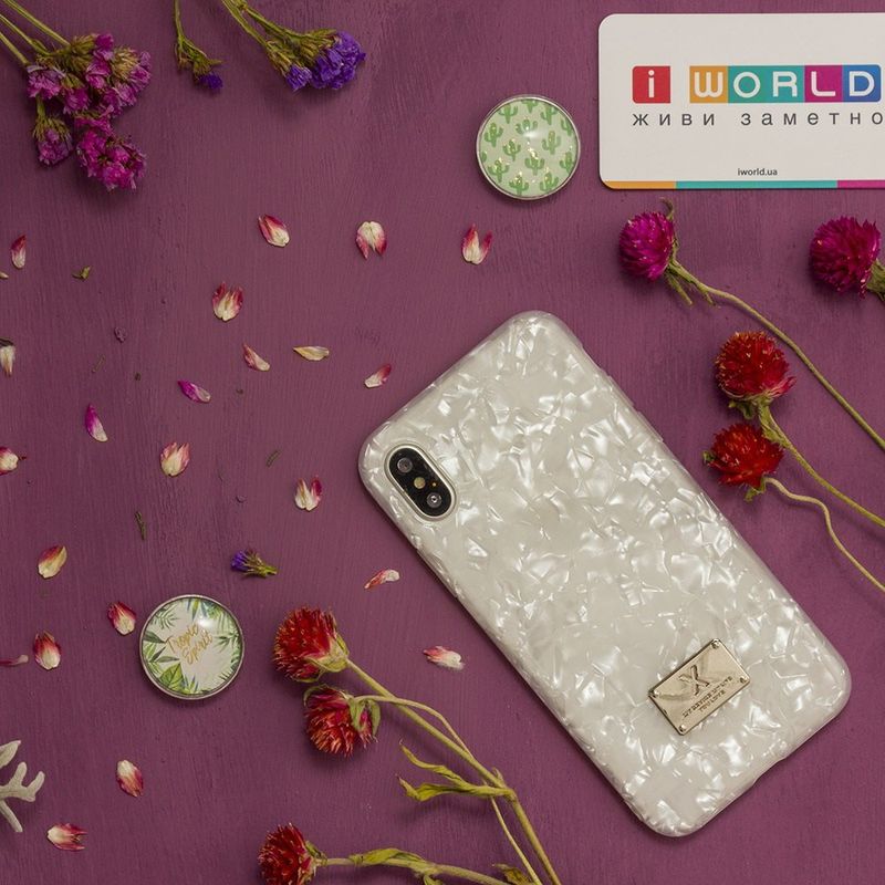 Купить Блестящий чехол WK Shell белый для iPhone X по лучшей цене в Украине 🔔 ,  наш интернет - магазин гарантирует качество и быструю доставку вашего заказа 🚀