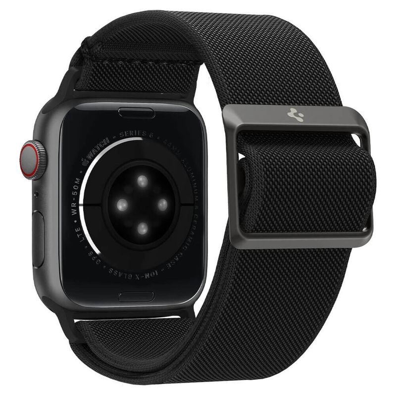 Купить Черный нейлоновый ремешок Spigen Band Lite Fit Black для Apple Watch Series 6 | 5 | 4 | SE (44mm) по лучшей цене в Украине 🔔 ,  наш интернет - магазин гарантирует качество и быструю доставку вашего заказа 🚀