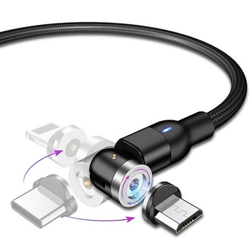 Купить Зарядный магнитный кабель oneLounge Rotate Magnetic Cable 540° Micro-USB | Type-C | Lightning 1m по лучшей цене в Украине 🔔 ,  наш интернет - магазин гарантирует качество и быструю доставку вашего заказа 🚀