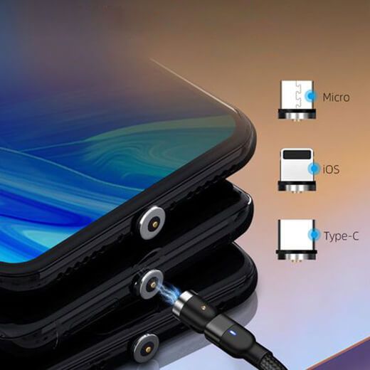 Купить Зарядный магнитный кабель oneLounge Rotate Magnetic Cable 540° Micro-USB | Type-C | Lightning 1m по лучшей цене в Украине 🔔 ,  наш интернет - магазин гарантирует качество и быструю доставку вашего заказа 🚀