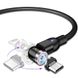 Зарядний магнітний кабель oneLounge Rotate Magnetic Cable 540° Micro-USB | Type-C | Lightning 1m