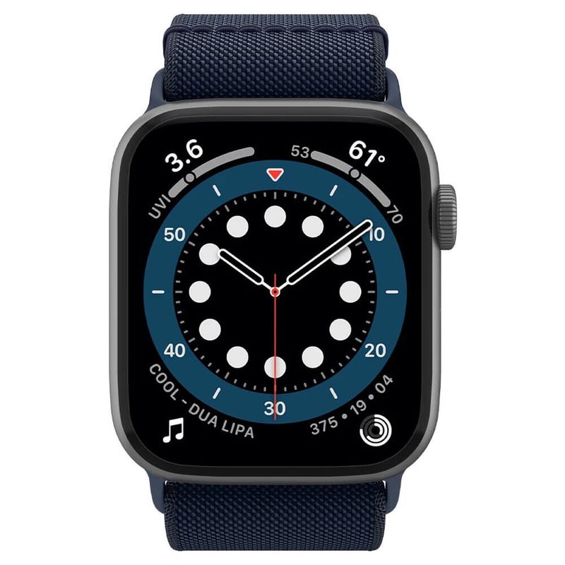 Купить Нейлоновый ремешок Spigen Band Lite Fit Navy для Apple Watch Series 6 | 5 | 4 | SE (44mm) по лучшей цене в Украине 🔔 ,  наш интернет - магазин гарантирует качество и быструю доставку вашего заказа 🚀