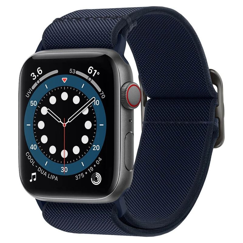 Купить Нейлоновый ремешок Spigen Band Lite Fit Navy для Apple Watch Series 6 | 5 | 4 | SE (44mm) по лучшей цене в Украине 🔔 ,  наш интернет - магазин гарантирует качество и быструю доставку вашего заказа 🚀