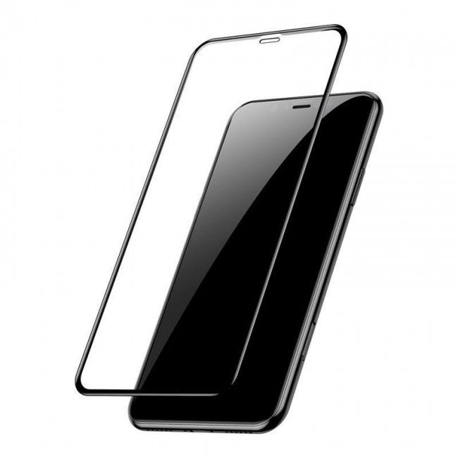 Купить Защитное стекло для Apple iPhone XS MAX / 11 Pro MAX Baseus Full Coverage Curved Tempered Glass Protector Black по лучшей цене в Украине 🔔 ,  наш интернет - магазин гарантирует качество и быструю доставку вашего заказа 🚀
