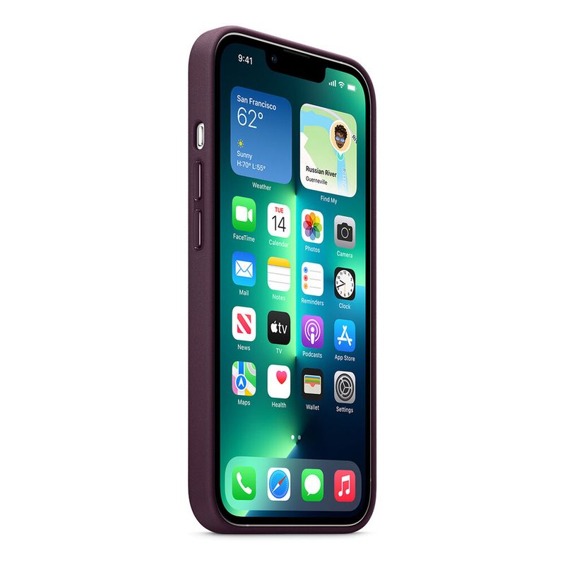 Шкіряний чохол Apple Leather Case with MagSafe Dark Cherry (MM1A3) для iPhone 13 Pro