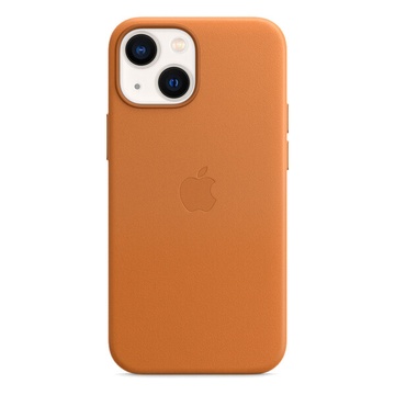 Кожаный чехол Apple Leather Case with MagSafe Golden Brown (MM0D3) для iPhone 13 mini