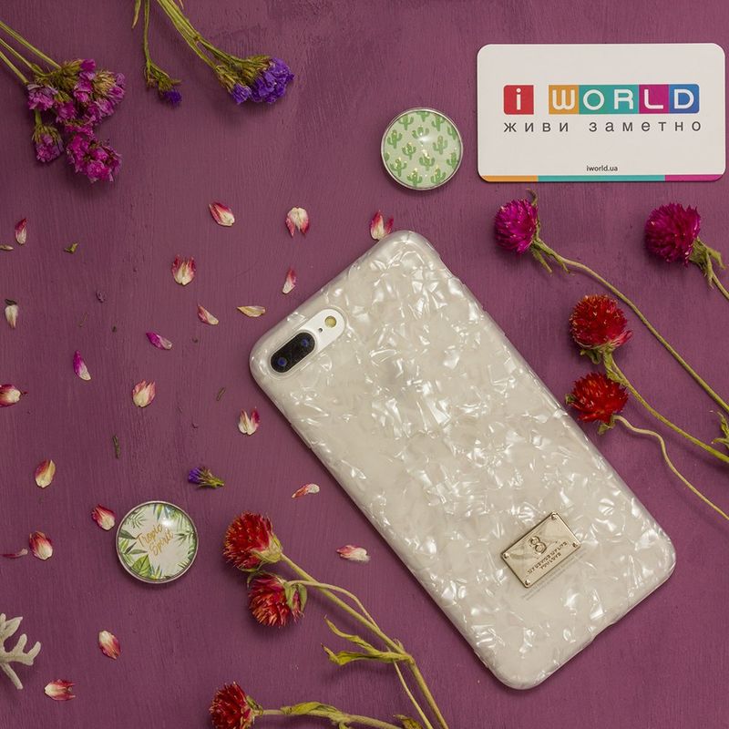 Купить Блестящий чехол WK Shell белый для iPhone 8 Plus/7 Plus по лучшей цене в Украине 🔔 ,  наш интернет - магазин гарантирует качество и быструю доставку вашего заказа 🚀