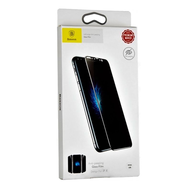 Купить Защитное стекло анти-шпион Baseus Anti-Peeping Glass 0.23mm для iPhone 11 Pro | X | XS по лучшей цене в Украине 🔔 ,  наш интернет - магазин гарантирует качество и быструю доставку вашего заказа 🚀