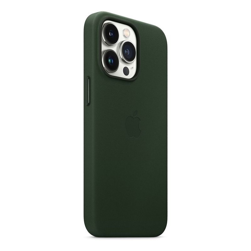 Шкіряний чохол Apple Leather Case with MagSafe Sequoia Green (MM1G3) для iPhone 13 Pro