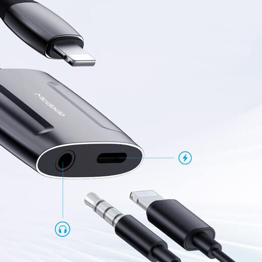 Купить Адаптер Mcdodo Lightning to Lightning | AUX 3.5mm Audio + Charge по лучшей цене в Украине 🔔 ,  наш интернет - магазин гарантирует качество и быструю доставку вашего заказа 🚀