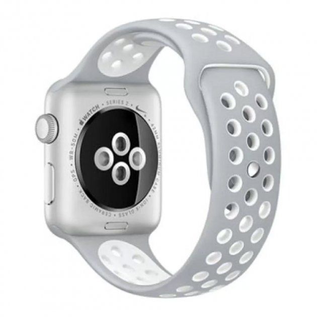 Купить Ремешок Coteetci W12 серый + белый для Apple Watch 38/40 мм по лучшей цене в Украине 🔔 ,  наш интернет - магазин гарантирует качество и быструю доставку вашего заказа 🚀
