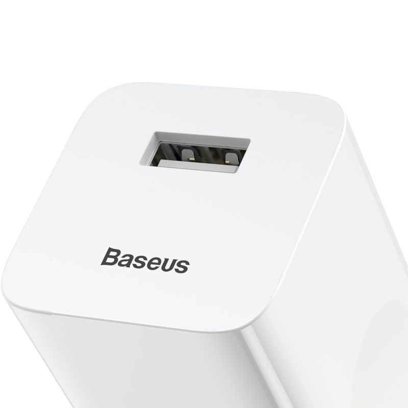 Купить Зарядное устройство Baseus Charging Quick (1USB 2.4A QC3.0) White по лучшей цене в Украине 🔔 ,  наш интернет - магазин гарантирует качество и быструю доставку вашего заказа 🚀