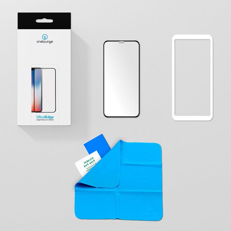 Купить Защитное 3D стекло с рамкой для поклейки oneLounge SilicolEdge для iPhone 11 Pro Max | XS Max по лучшей цене в Украине 🔔 ,  наш интернет - магазин гарантирует качество и быструю доставку вашего заказа 🚀