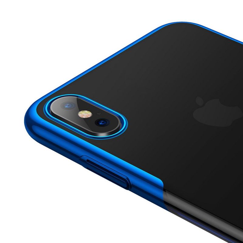 Купить Силиконовый чехол Baseus Shining синий для iPhone XS по лучшей цене в Украине 🔔 ,  наш интернет - магазин гарантирует качество и быструю доставку вашего заказа 🚀