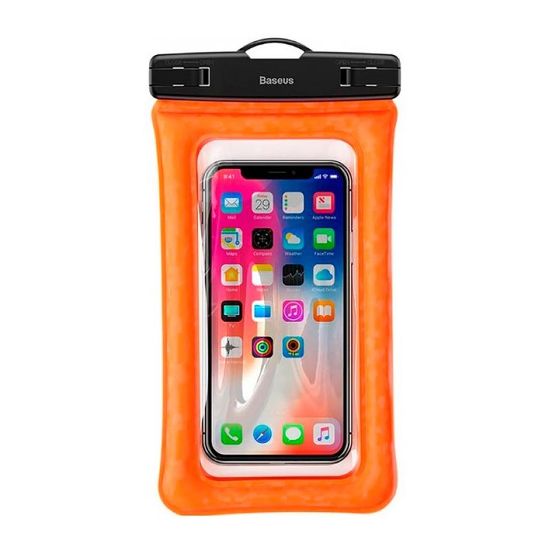 Купить Универсальный водонепроницаемый чехол Baseus Waterproof Bag Orange для смартфонов до 6" по лучшей цене в Украине 🔔 ,  наш интернет - магазин гарантирует качество и быструю доставку вашего заказа 🚀