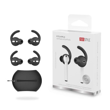 Купить Силиконовые накладки oneLounge AhaStyle Ear Hooks Black для AirPods | EarPods по лучшей цене в Украине 🔔 ,  наш интернет - магазин гарантирует качество и быструю доставку вашего заказа 🚀