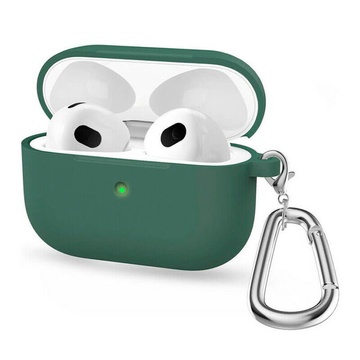 Силиконовый чехол с карабином iLoungeMax TPU Case Olive Green для AirPods 3