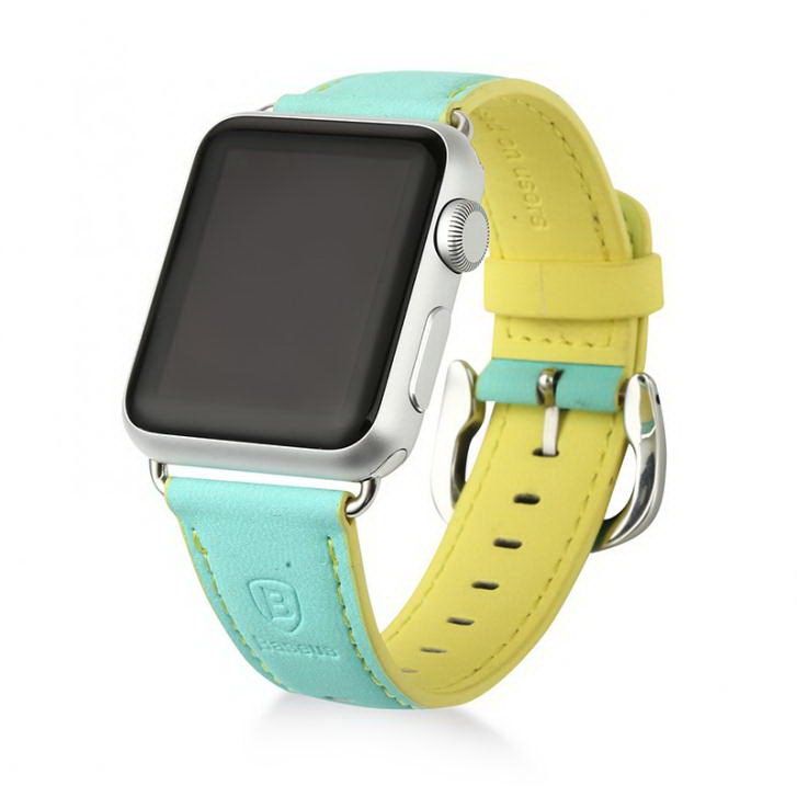 Купить Ремешок Baseus Colorful зеленый + желтый для Apple Watch 38/40 мм по лучшей цене в Украине 🔔 ,  наш интернет - магазин гарантирует качество и быструю доставку вашего заказа 🚀