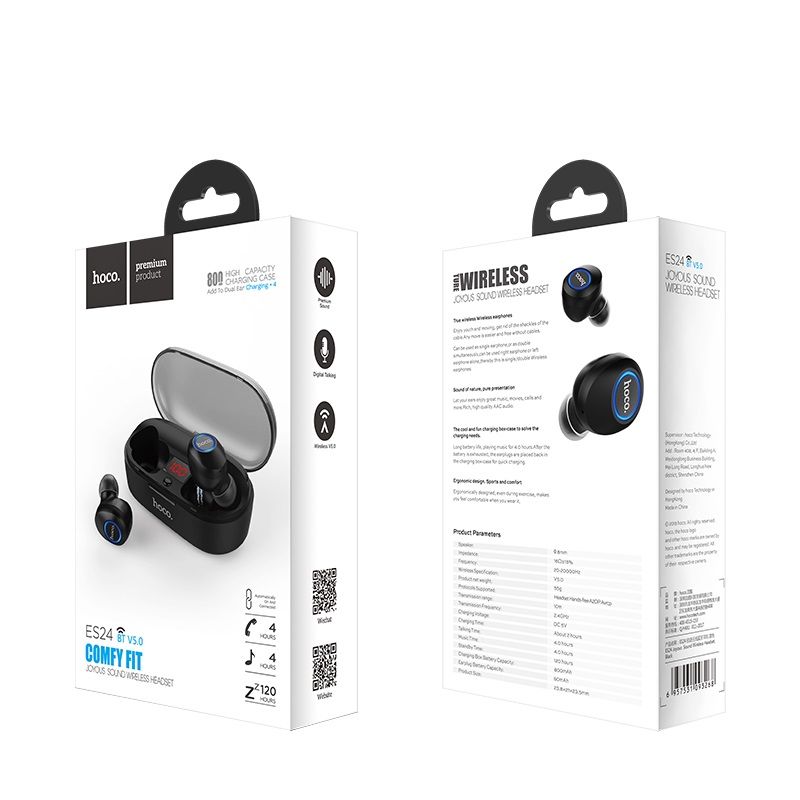 Купить Bluetooth наушники Hoco ES24 Black по лучшей цене в Украине 🔔 ,  наш интернет - магазин гарантирует качество и быструю доставку вашего заказа 🚀