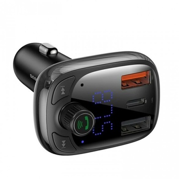 Купить FM-трансмиттер Baseus T typed S-13 wireless MP3 car charger (PPS Quick Charger-EU) Black по лучшей цене в Украине 🔔 ,  наш интернет - магазин гарантирует качество и быструю доставку вашего заказа 🚀