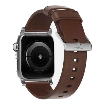 Купити Шкіряний ремінець для Apple Watch 42mm | 44mm SE| 6 | 5 | 4 | 3 | 2 | 1 Nomad Modern Strap Silver Hardware за найкращою ціною в Україні 🔔, наш інтернет - магазин гарантує якість і швидку доставку вашого замовлення 🚀