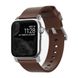 Кожаный ремешок для Apple Watch 42mm | 44mm SE | 6 | 5 | 4 | 3 | 2 | 1 Nomad Modern Strap Silver Hardware Brown