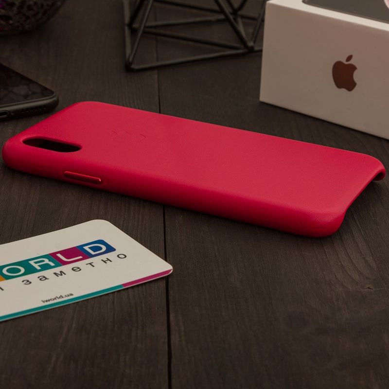 Купити Шкіряний чохол яскраво-рожевий для iPhone X за найкращою ціною в Україні 🔔, наш інтернет - магазин гарантує якість і швидку доставку вашого замовлення 🚀