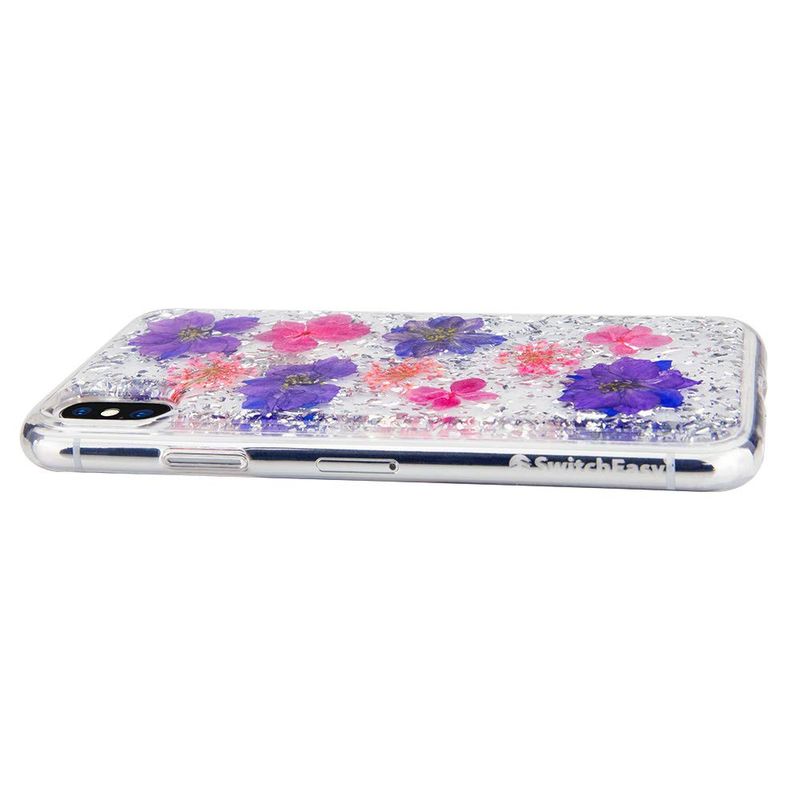 Купить Чехол SwitchEasy Flash Violet прозрачный с цветами для iPhone XS Max по лучшей цене в Украине 🔔 ,  наш интернет - магазин гарантирует качество и быструю доставку вашего заказа 🚀