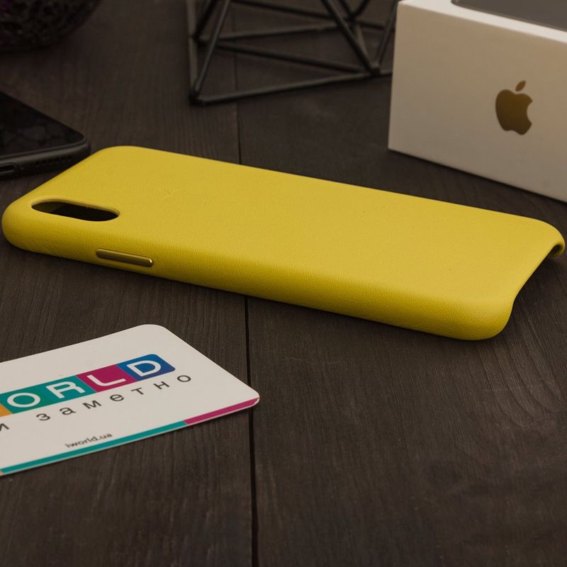 Купити Шкіряний чохол жовтий для iPhone X за найкращою ціною в Україні 🔔, наш інтернет - магазин гарантує якість і швидку доставку вашого замовлення 🚀
