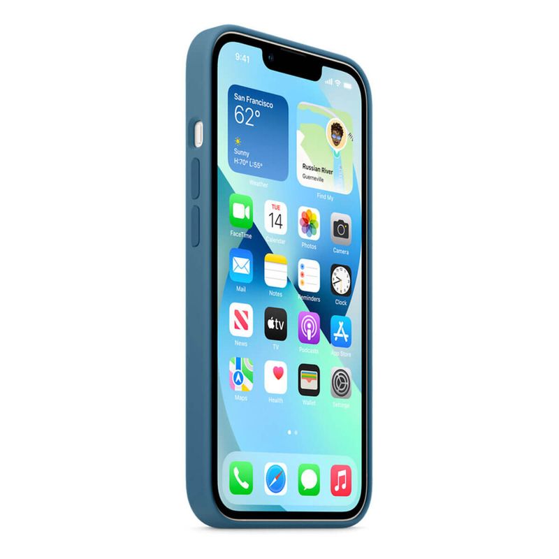 Силиконовый чехол Apple Silicone Case MagSafe Blue Jay (MM273) для iPhone 13