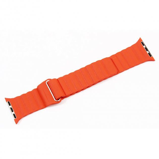 Купить Ремешок Coteetci W7 Leather Magnet Band оранжевый для Apple Watch 38mm/40mm по лучшей цене в Украине 🔔 ,  наш интернет - магазин гарантирует качество и быструю доставку вашего заказа 🚀