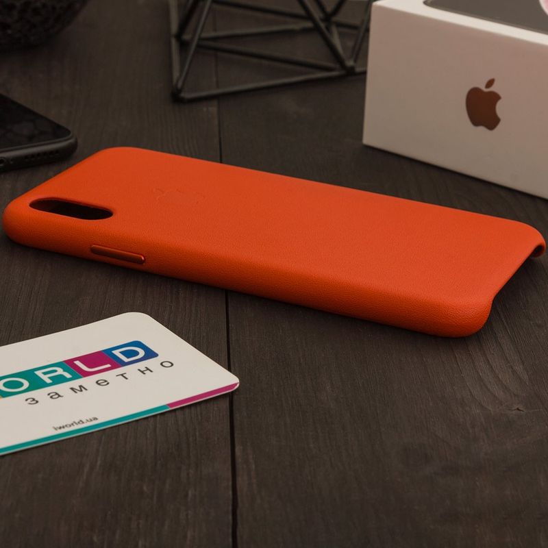 Купити Шкіряний чохол помаранчевий для iPhone X за найкращою ціною в Україні 🔔, наш інтернет - магазин гарантує якість і швидку доставку вашого замовлення 🚀